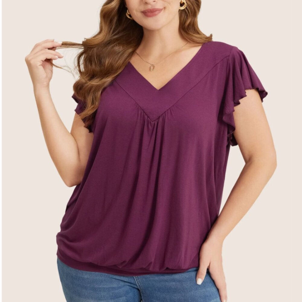 NWT BloomChic Purple Short Sleeve Top